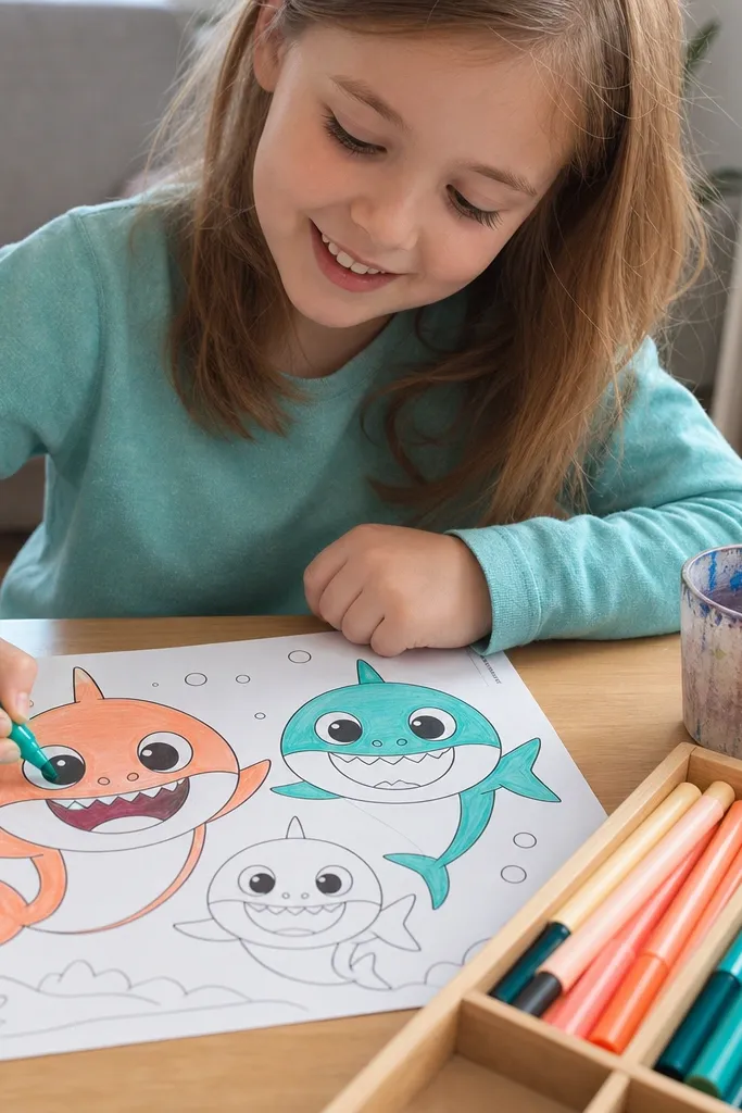 20 Adorable Baby Shark Drawings for Kids