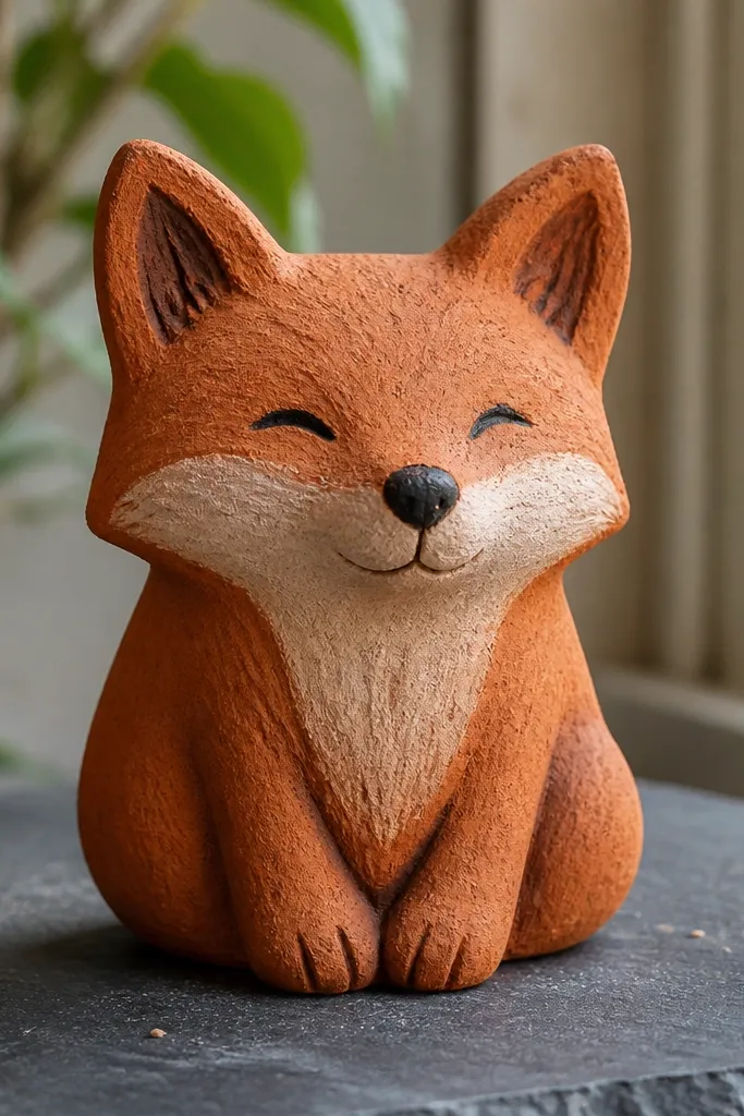 Fox sitting with paws tucked under belly and shadow under the chest