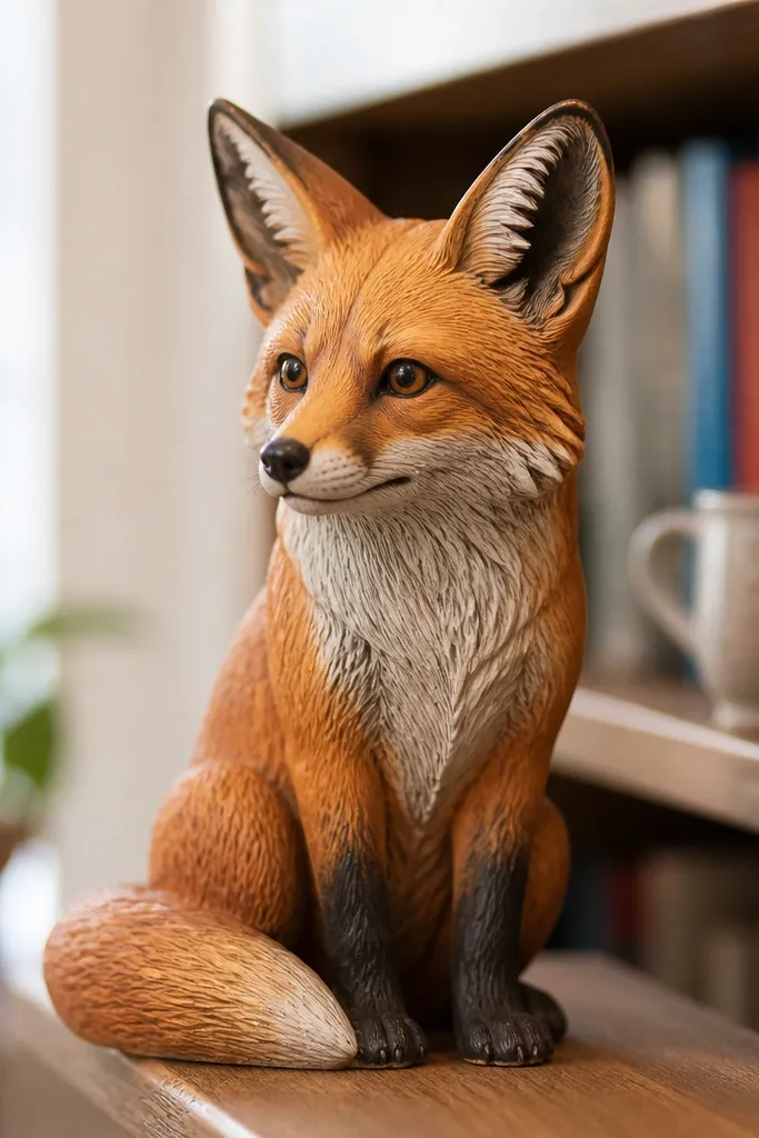 Fox ears up and forward with visible inner ear shading