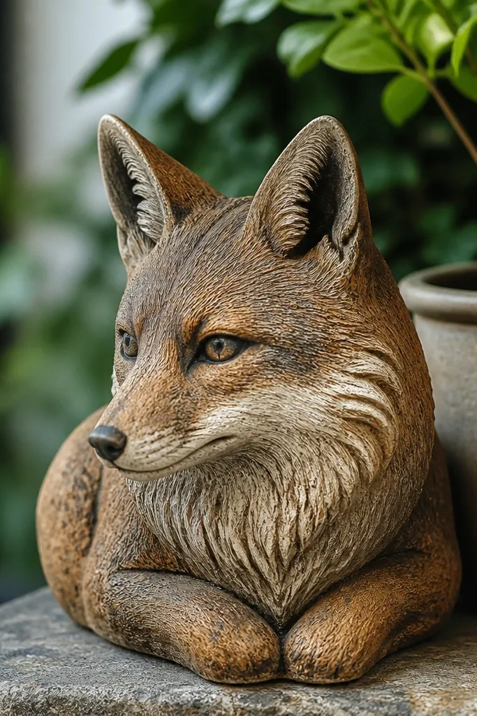 Fox looking sideways with calm eyes and defined eyelid line