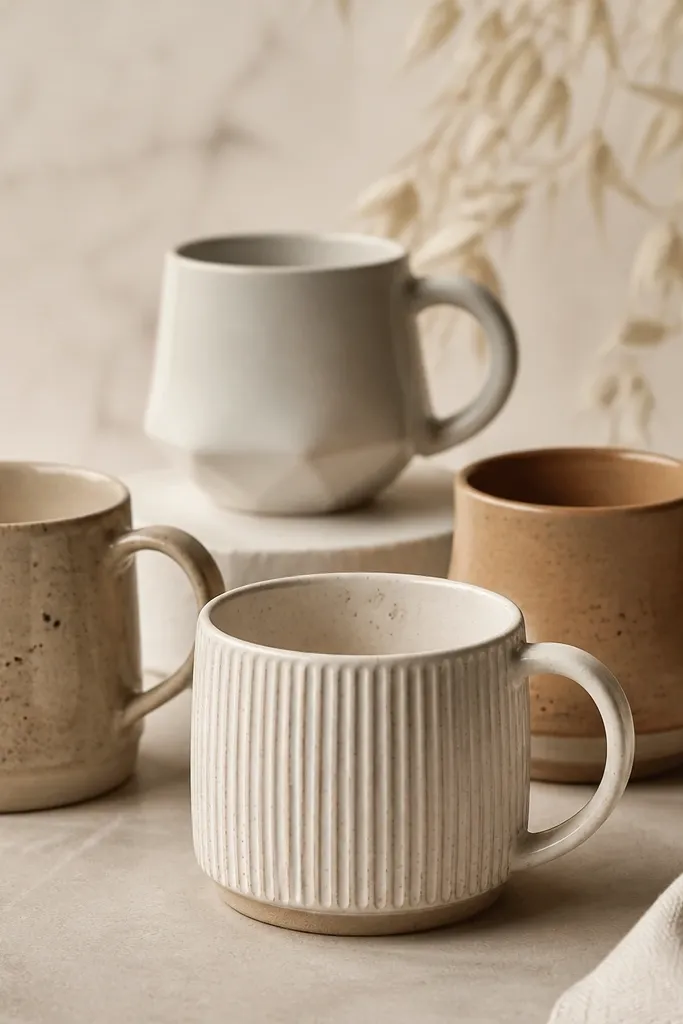 Aesthetic handmade mug clay designs
