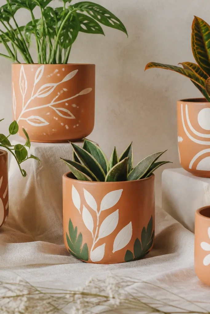 Aesthetic terracotta pot painting ideas