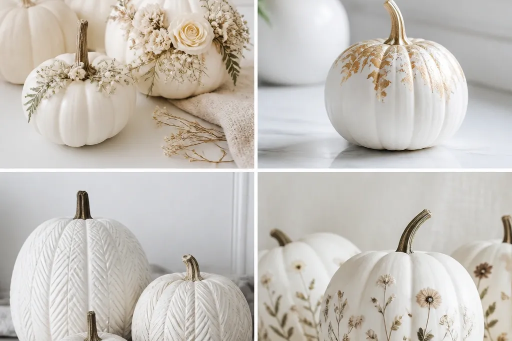 Aesthetic White Pumpkin Decorating Ideas