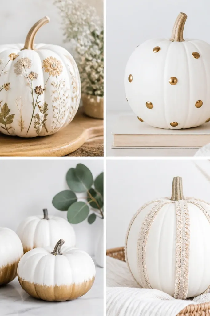 Aesthetic White Pumpkin Decorating Ideas