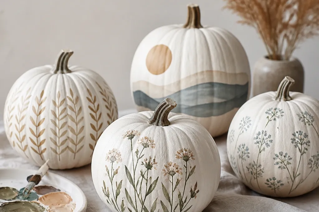 Aesthetic White Pumpkin Painting Ideas