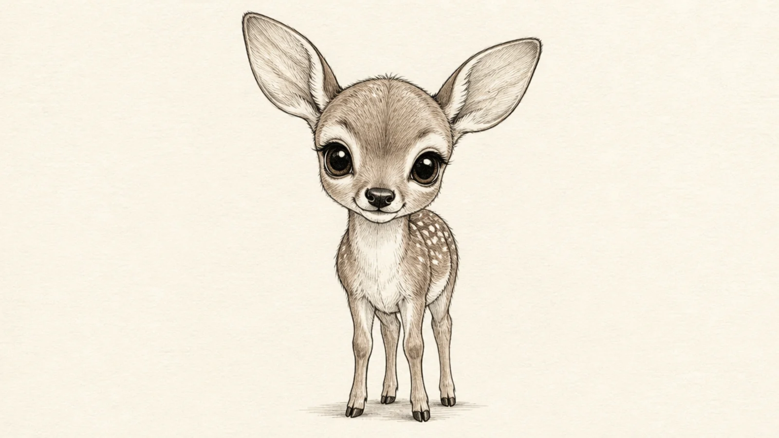 A fawn's head and ears peeking above tall grass