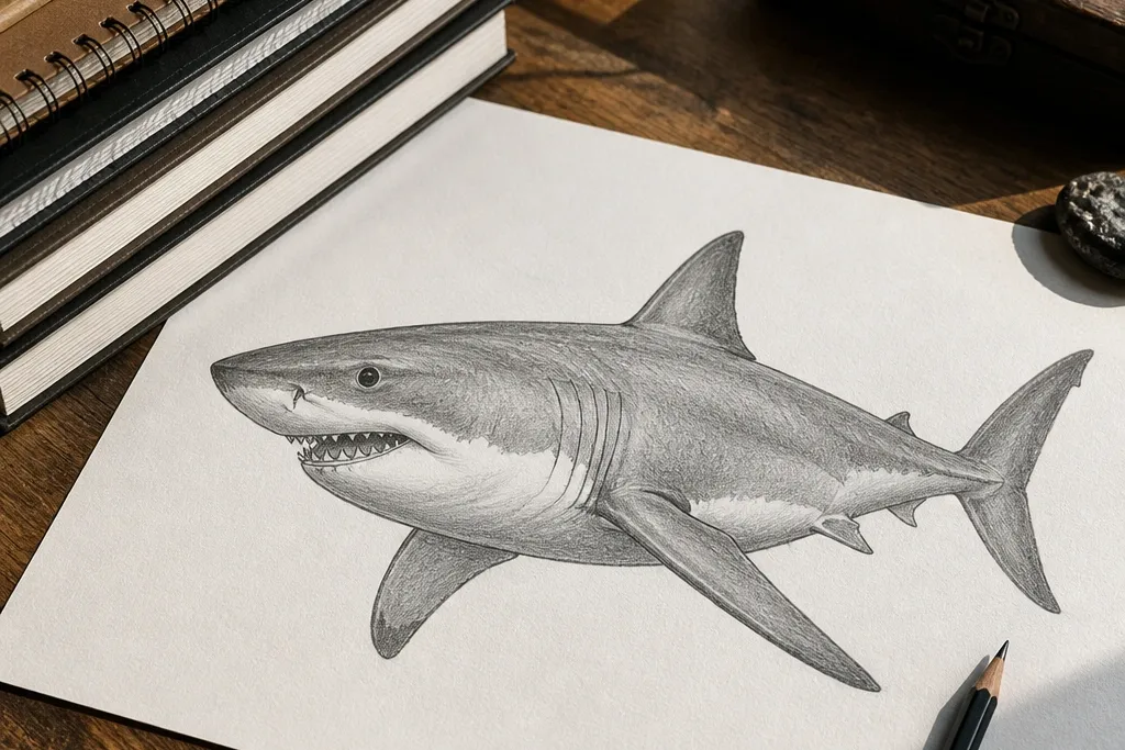20 Beautiful Great White Shark Drawings
