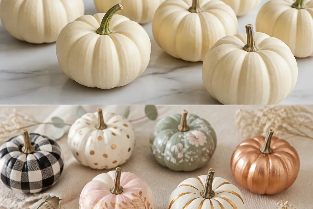 Before and After Mini Pumpkin Decorating Ideas
