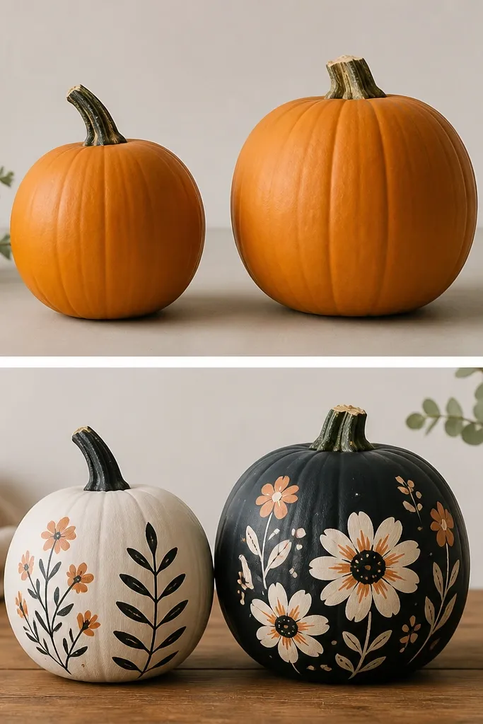 Before and After Transformation Pumpkin Painting Ideas