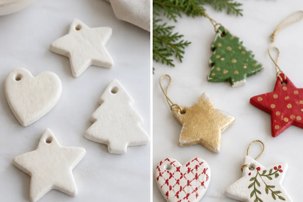 Before and After Salt Dough Ornaments Transformation