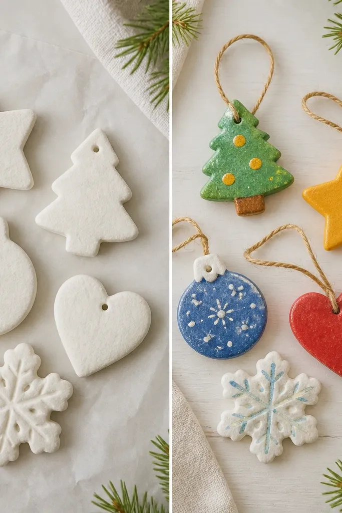Before and After Salt Dough Ornaments Transformation