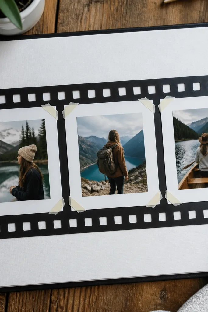 A faux Polaroid collage with a thick white frame and three photos