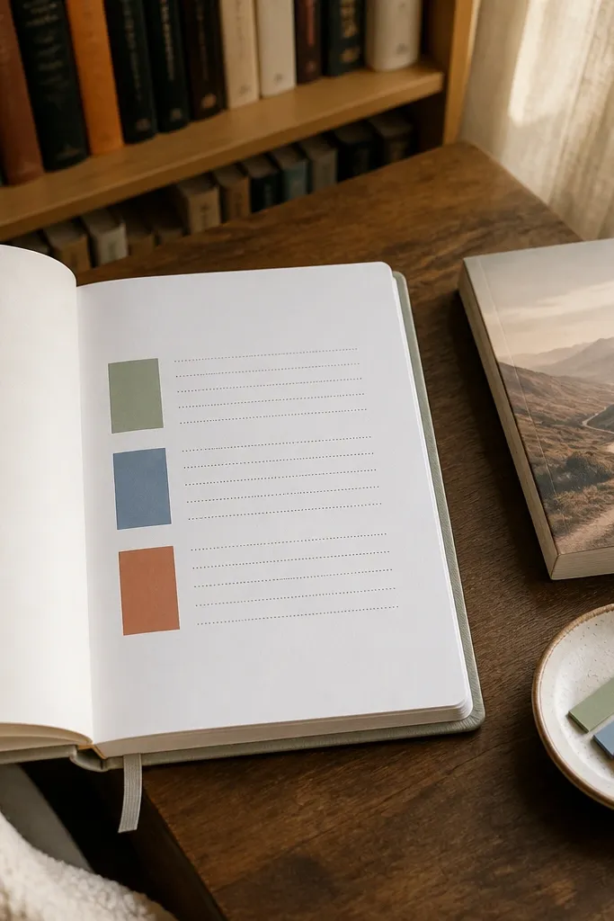 An index page with color-coded section headings and page number dots.