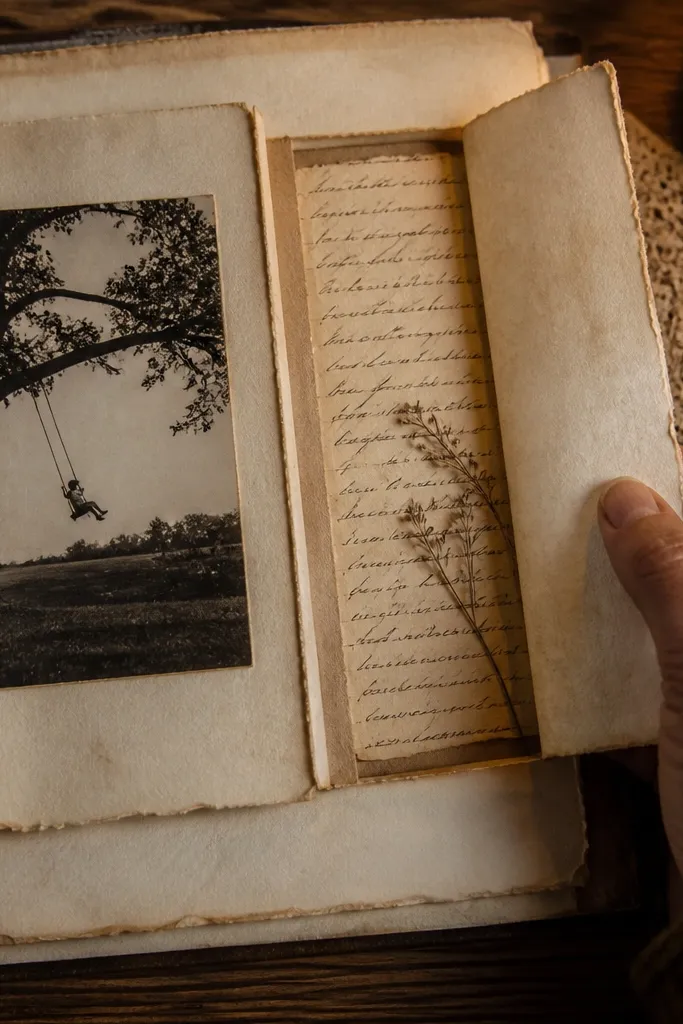 A page with an open book-paper fold-out flap and a handwritten note inside