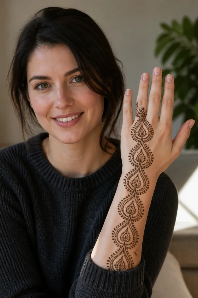 Teardrop ladder pattern starting at the wrist with shaded centers