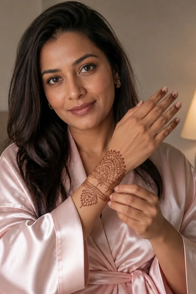 Lace-like wrist border with tiny finger tip motifs and open center