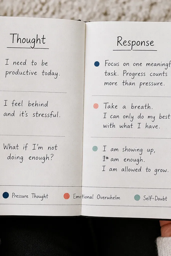 A journal page with two columns and a small legend box
