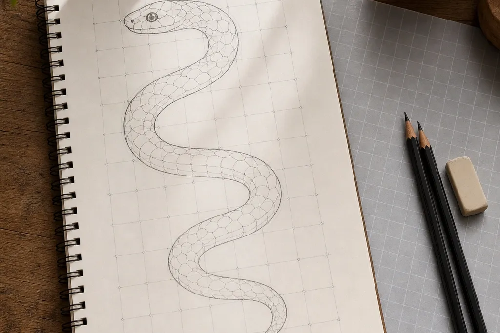 Beginner-Friendly Snake Drawing With a Grid