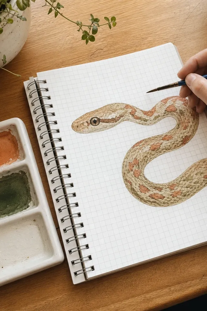 Beginner-Friendly Snake Drawing With a Grid