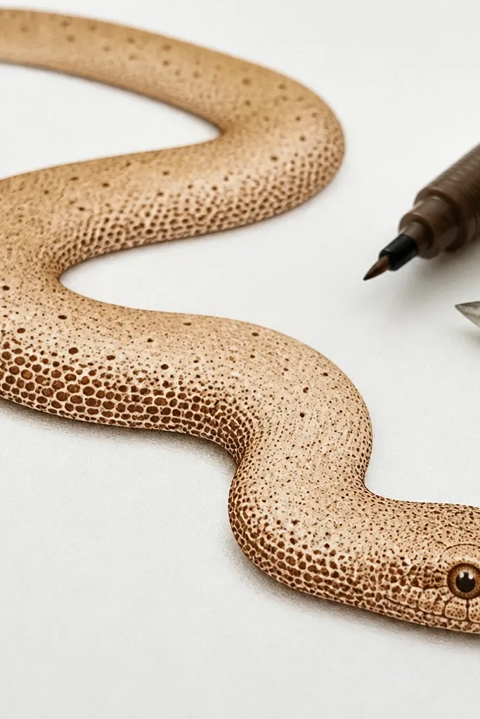 A snake with a dot gradient on the belly and lighter top