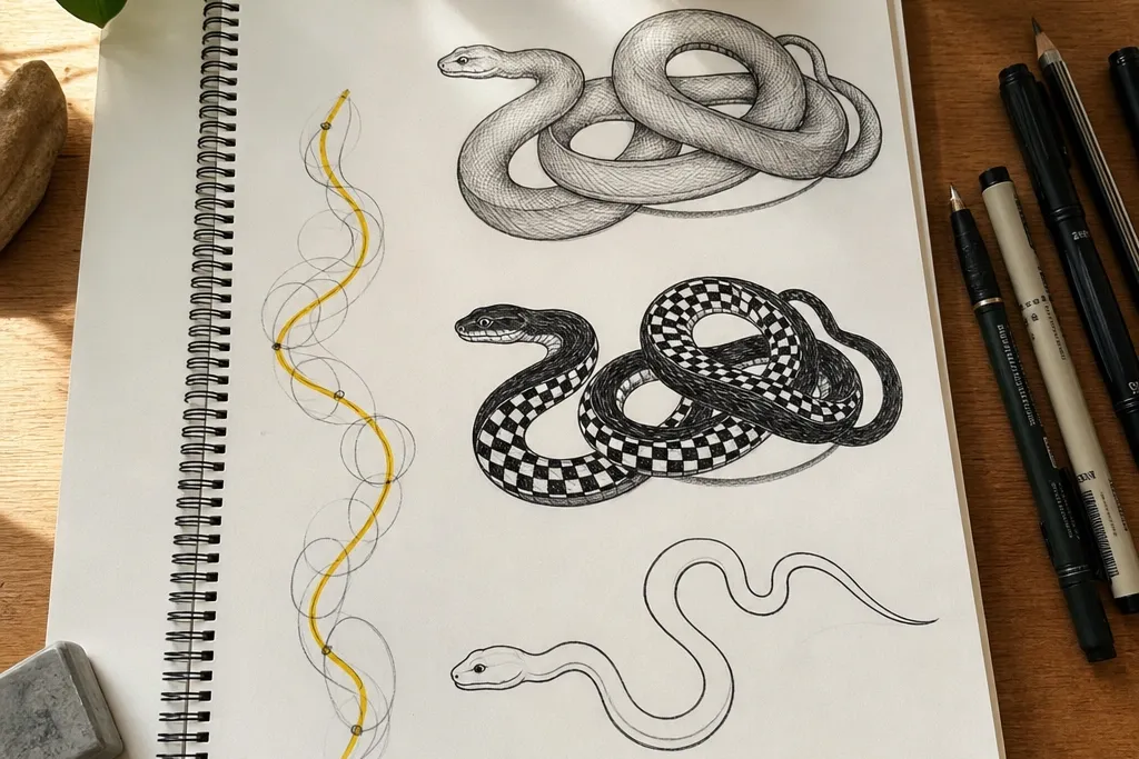 Beginner-Friendly Snake Drawing Ideas