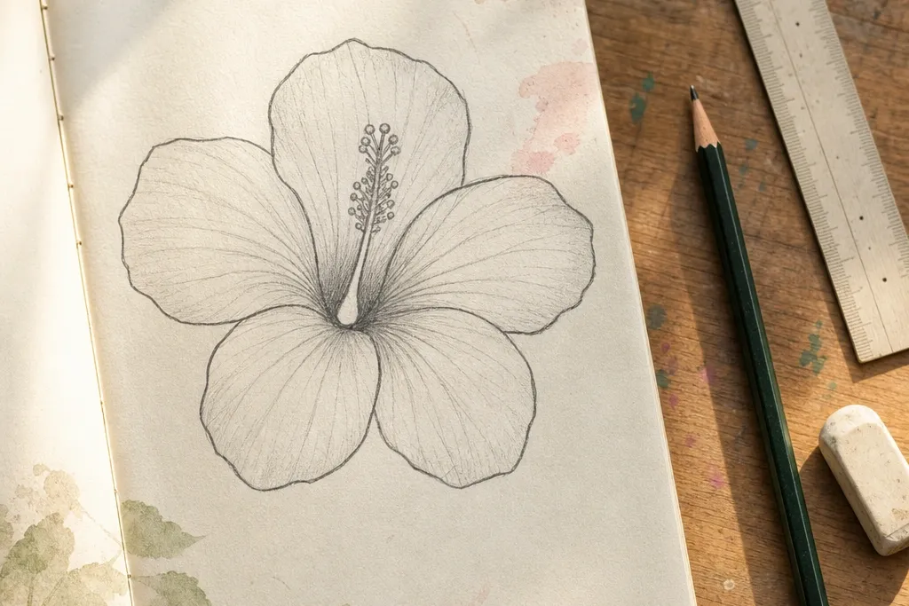 Best Hibiscus Flower Drawing Style for Beginners
