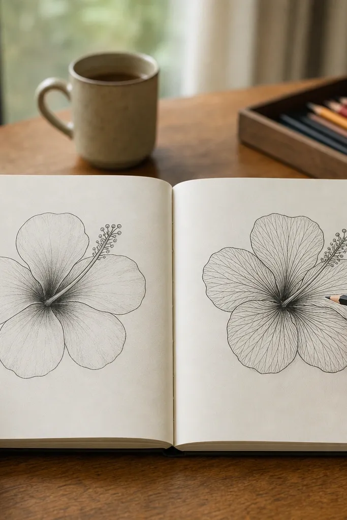 Best Hibiscus Flower Drawing Style for Beginners