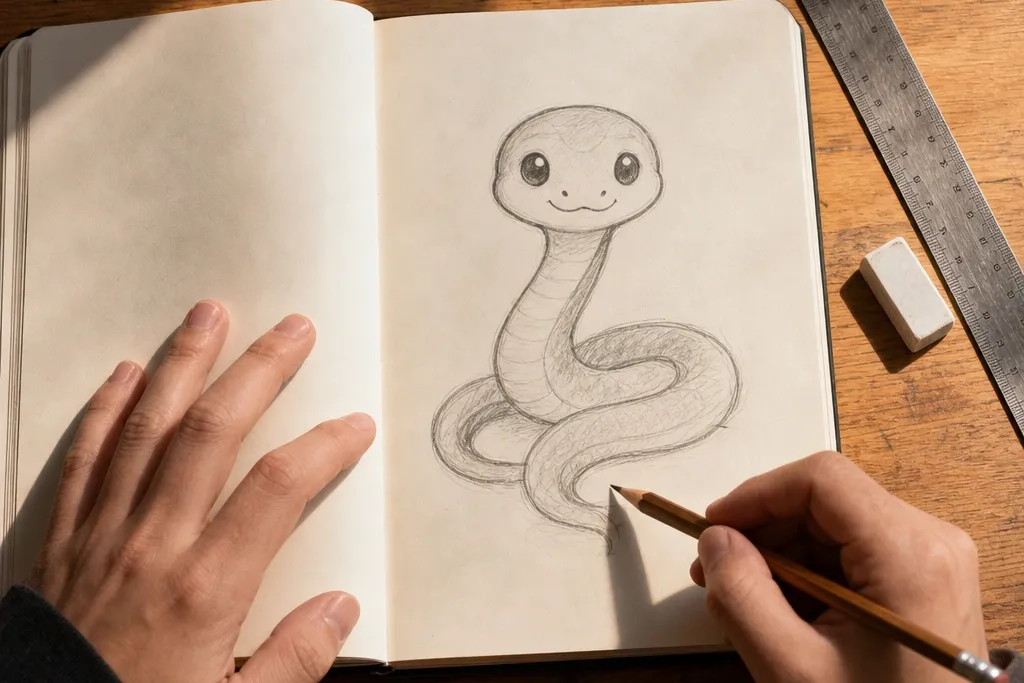 Best Snake Drawing Cute Style