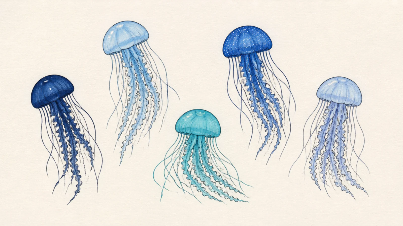 20 Gorgeous Blue Jellyfish Drawings to Copy