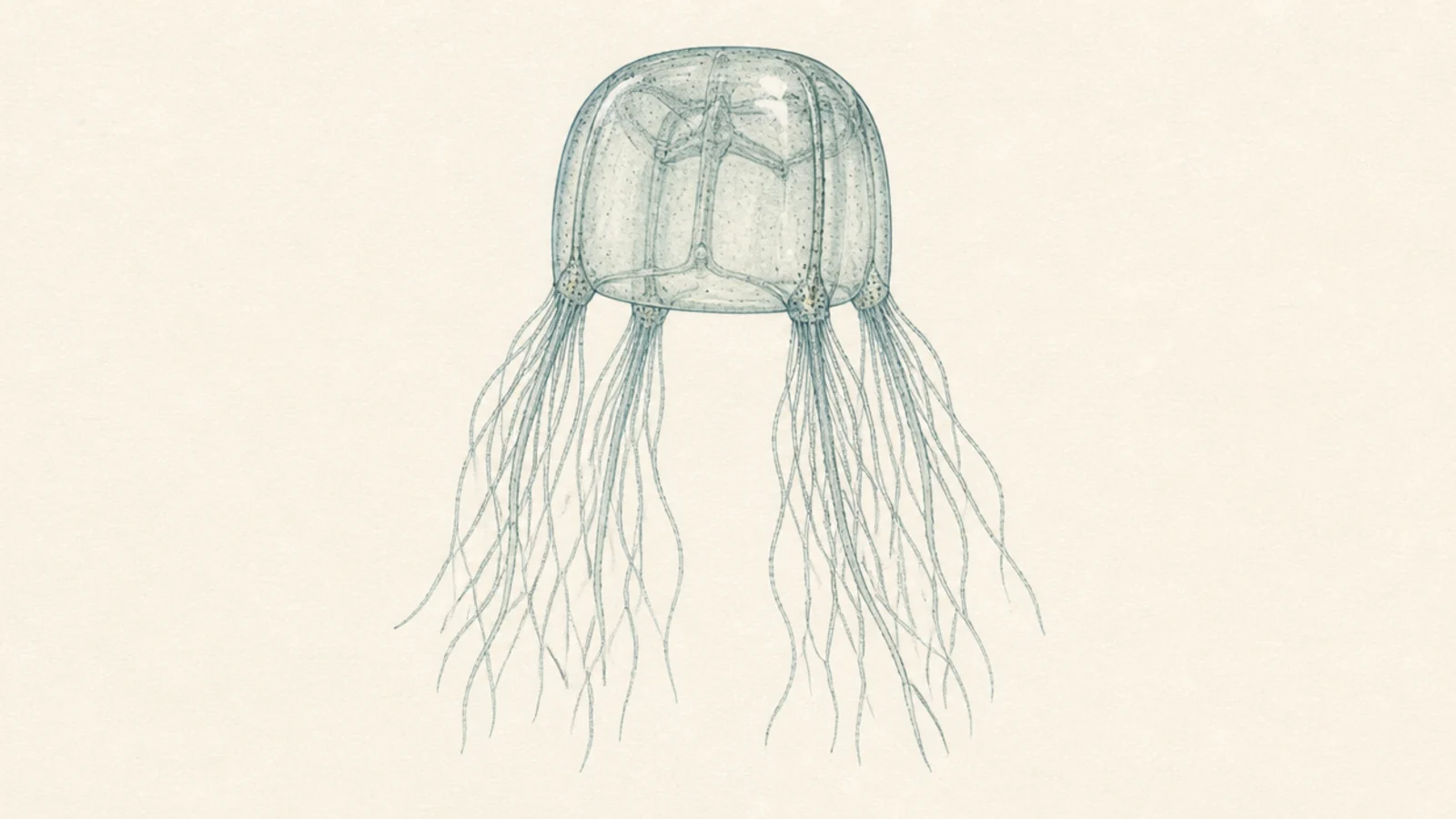 A realistic detailed study of a box jellyfish