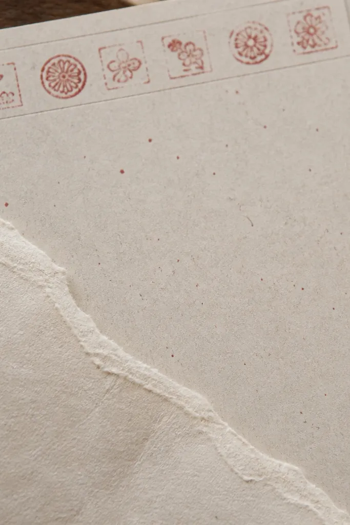 Journal page with a torn paper corner and a small strip at the top for the date