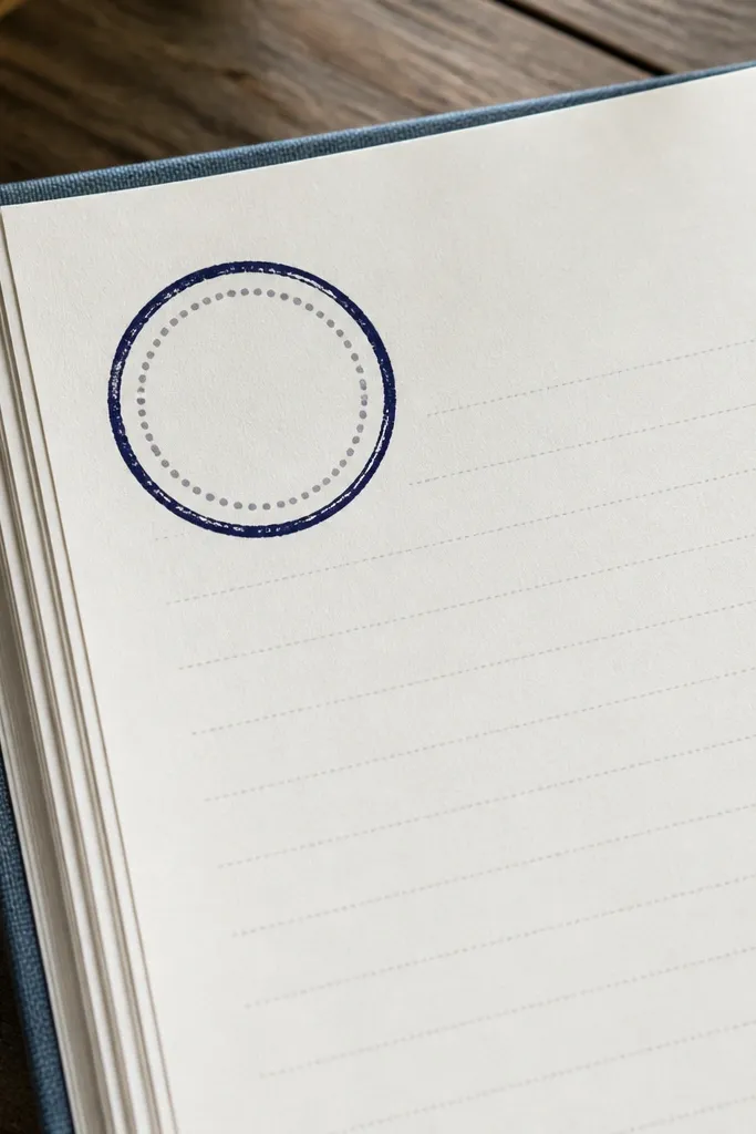 Journal page with a hand-drawn circle around the date and clean writing space