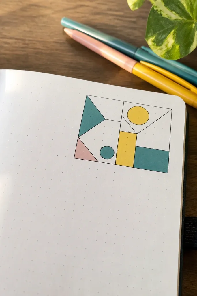 Corner tile pattern with small triangles and a border line