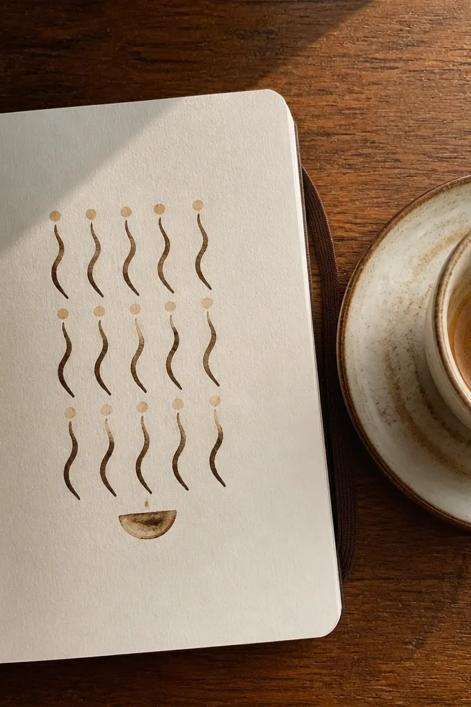 Row of wavy lines like coffee steam with small dots at peaks