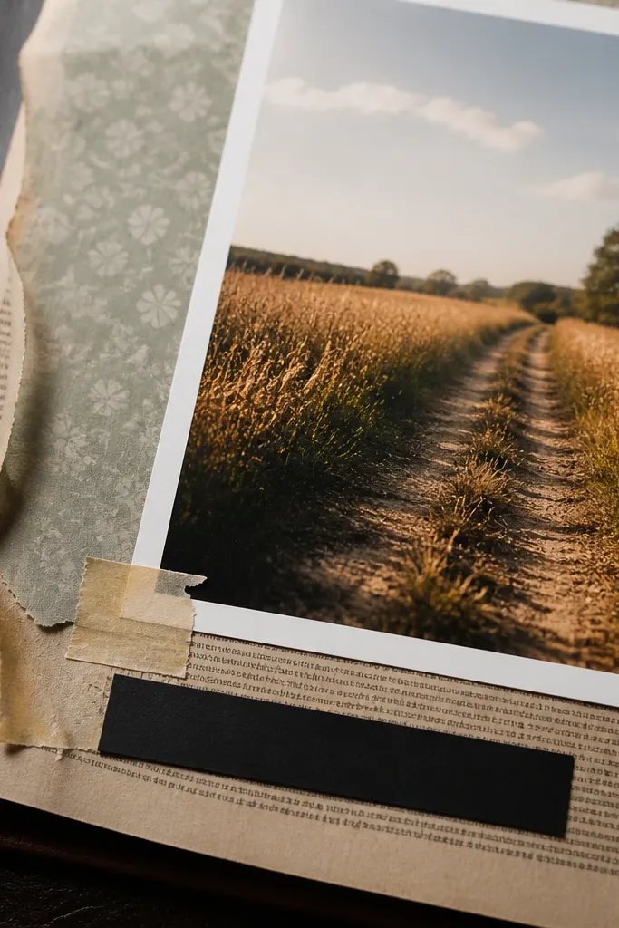 A page with a vintage text background and a overlapping it