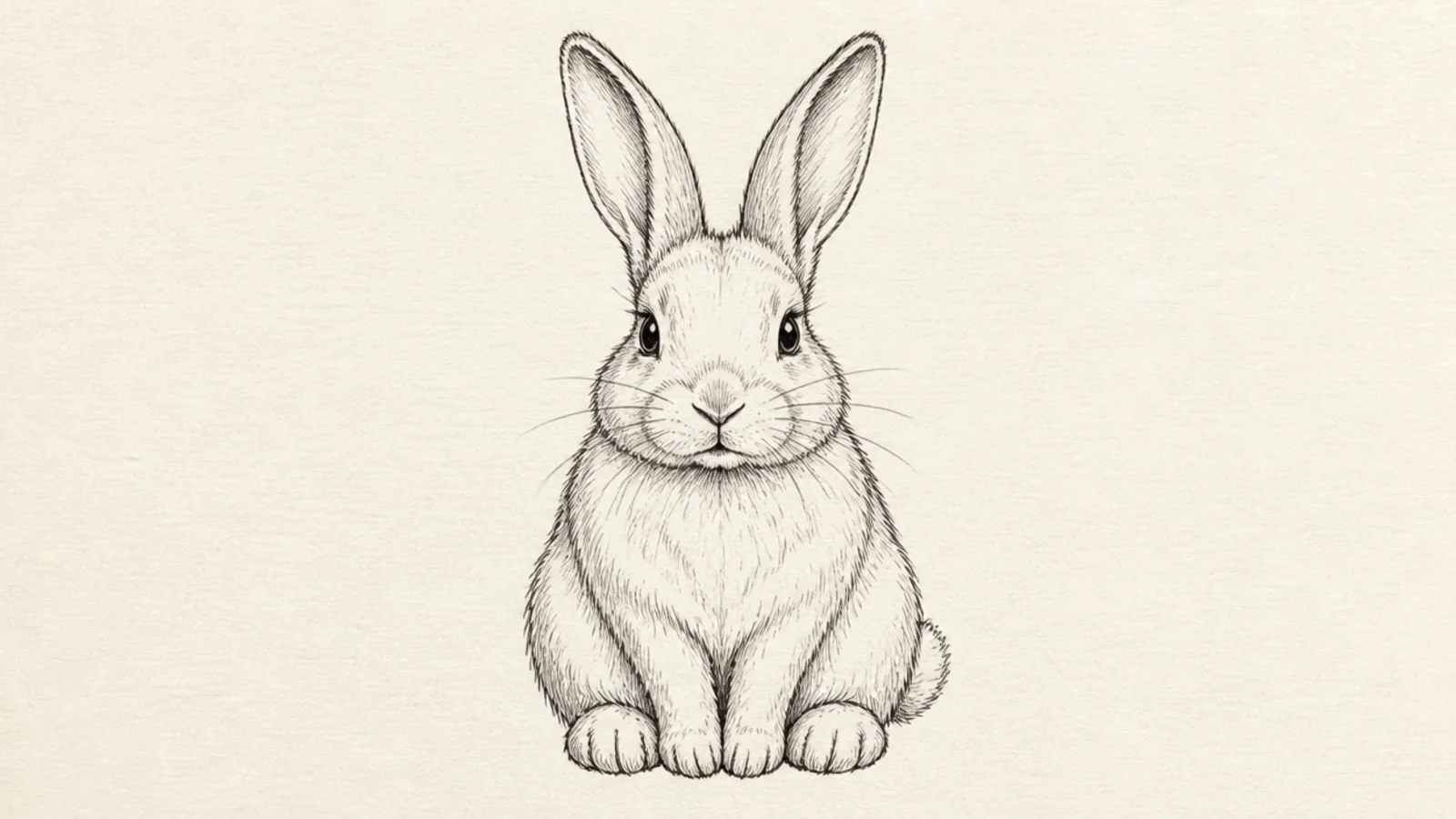 A classic bunny rabbit sitting upright with ears raised