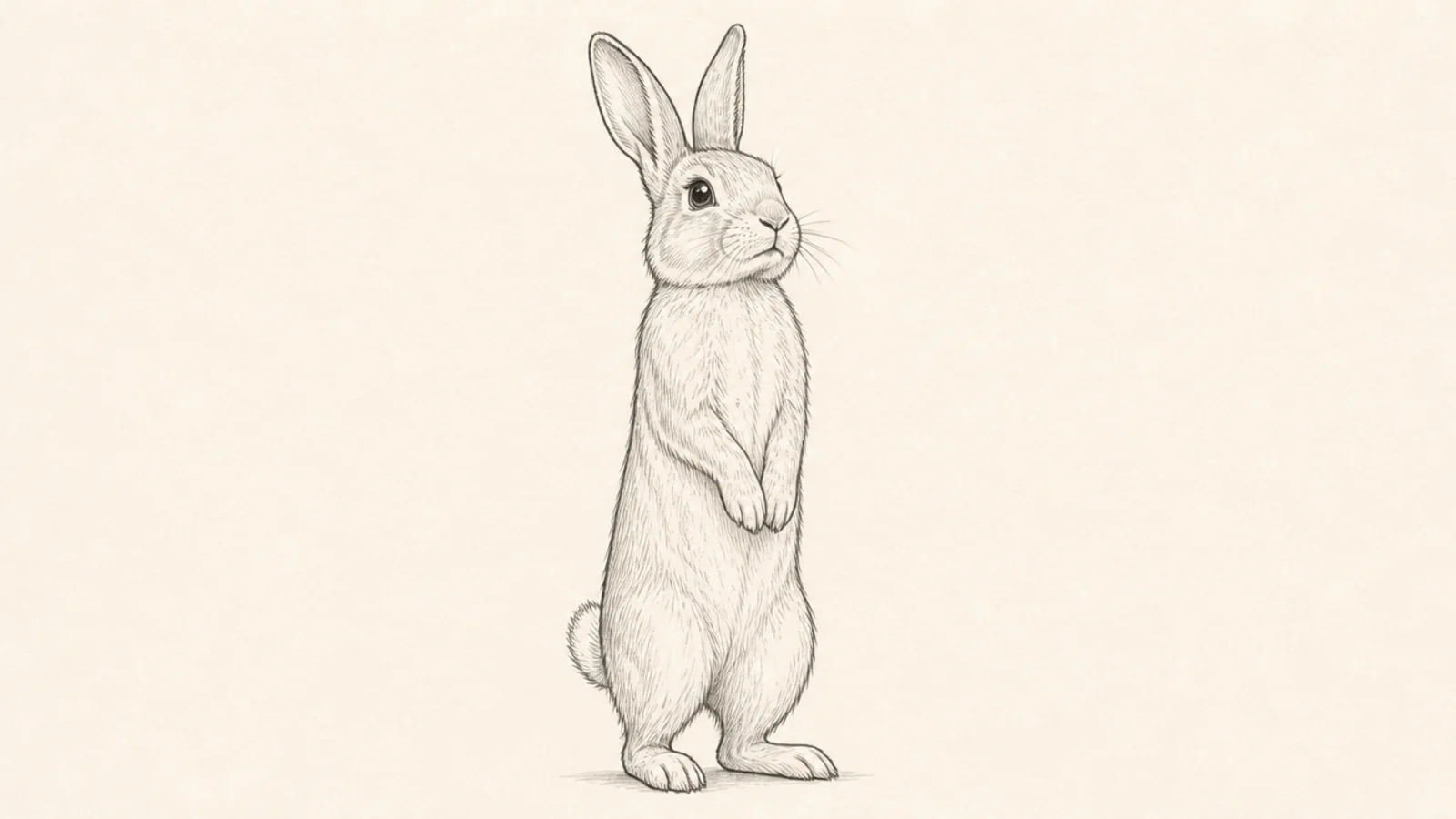 A bunny standing tall on its hind legs to look around