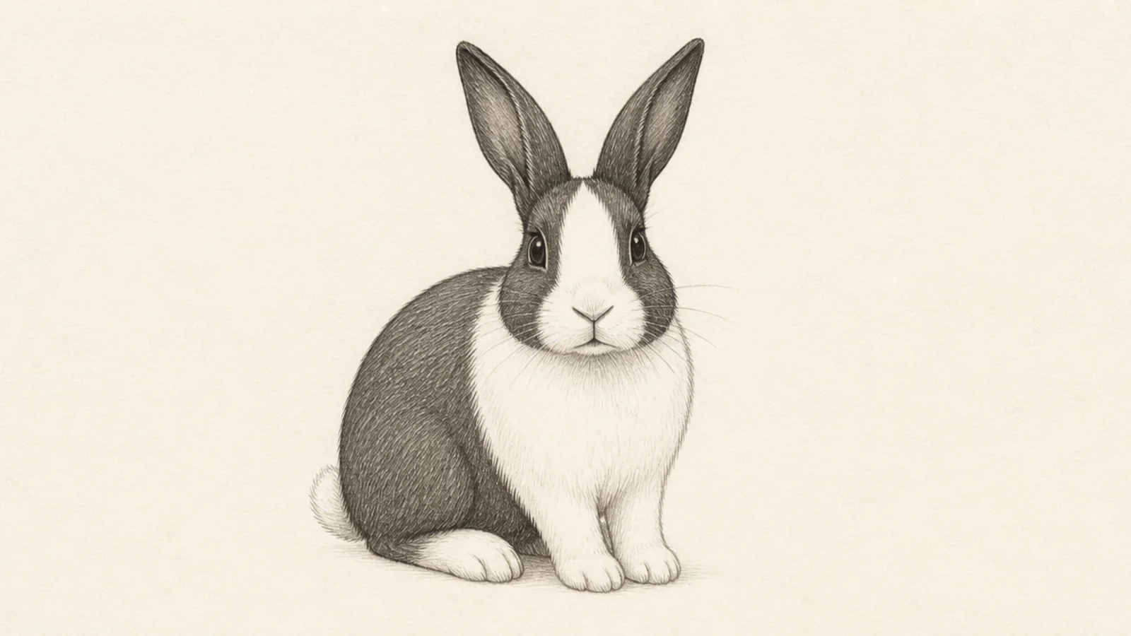 A bunny with a two-tone Dutch coat pattern