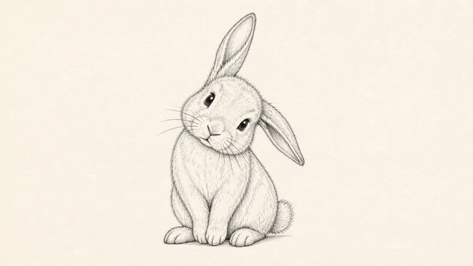 A bunny tilting its head to one side in curiosity