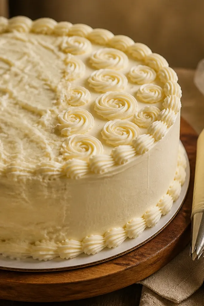Cake drawing with outlines crisp and later added details like dots and small lines