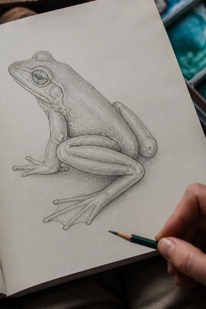 Frog legs with marked knee and ankle joint points