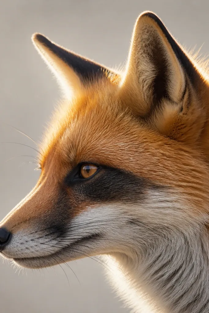 Fox muzzle sketch with a dark nose-to-cheek shadow shape