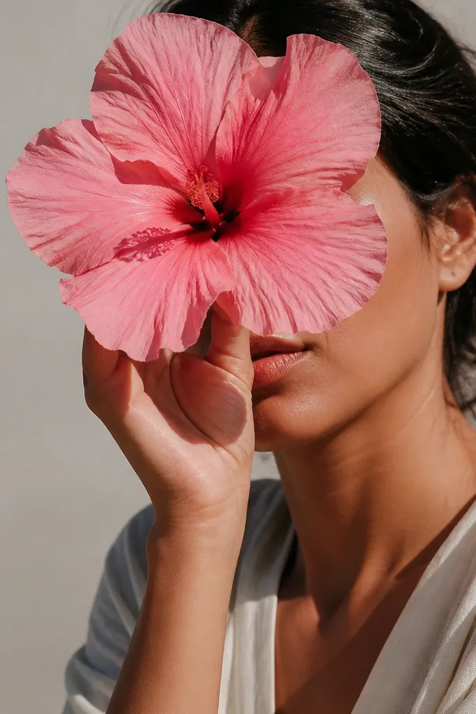 Hibiscus with thin outer edges and slightly darker inner fold lines