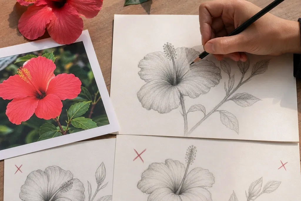 Common Mistakes in Hibiscus Flower Drawing
