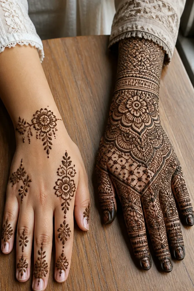Comparison Back Hand Mehndi Designs
