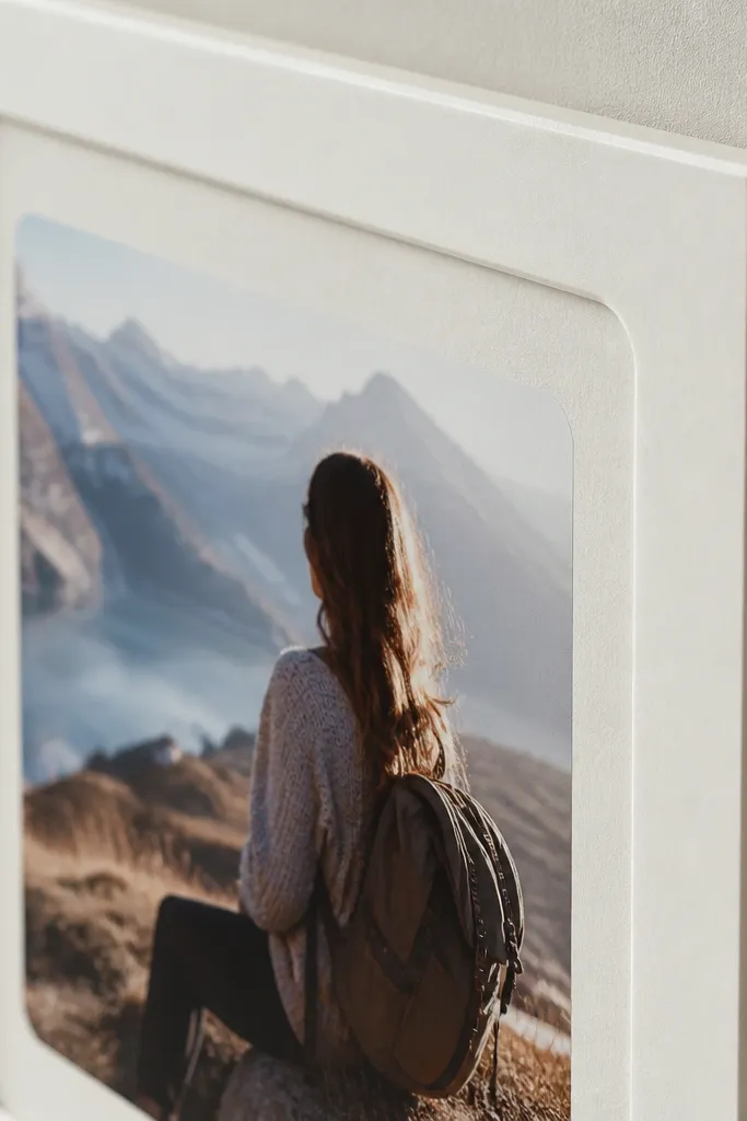 White foam frame border with a light matte acrylic wash around a