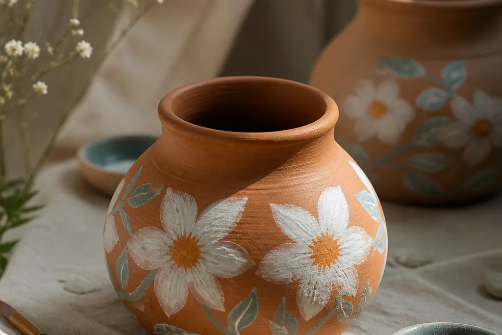 Cozy earthen pot painting ideas