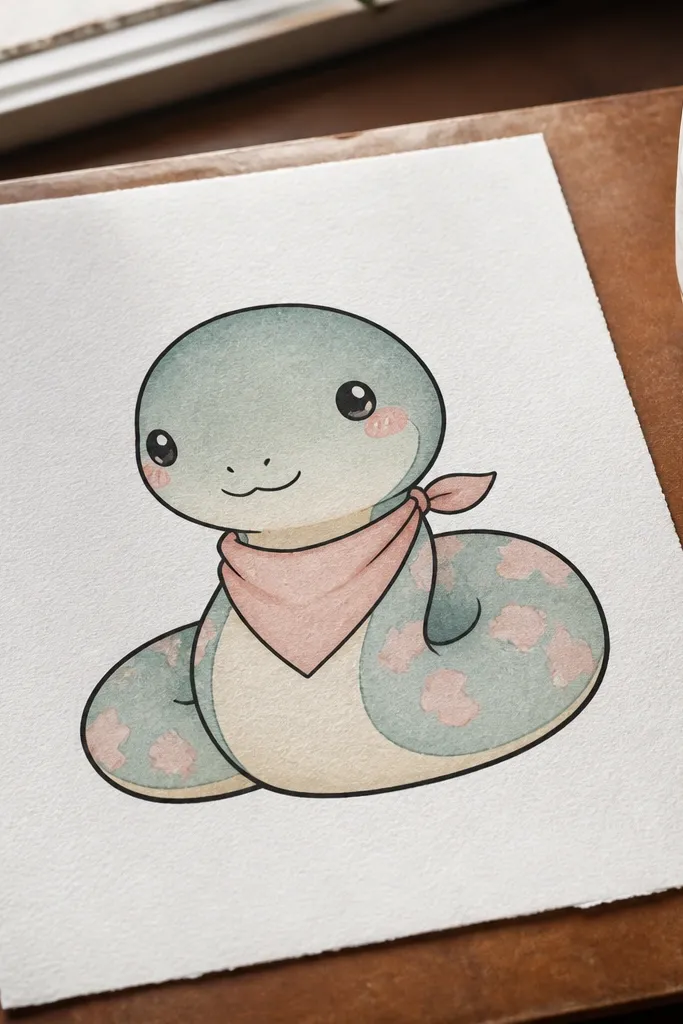 A simple snake wearing a bandana triangle scarf