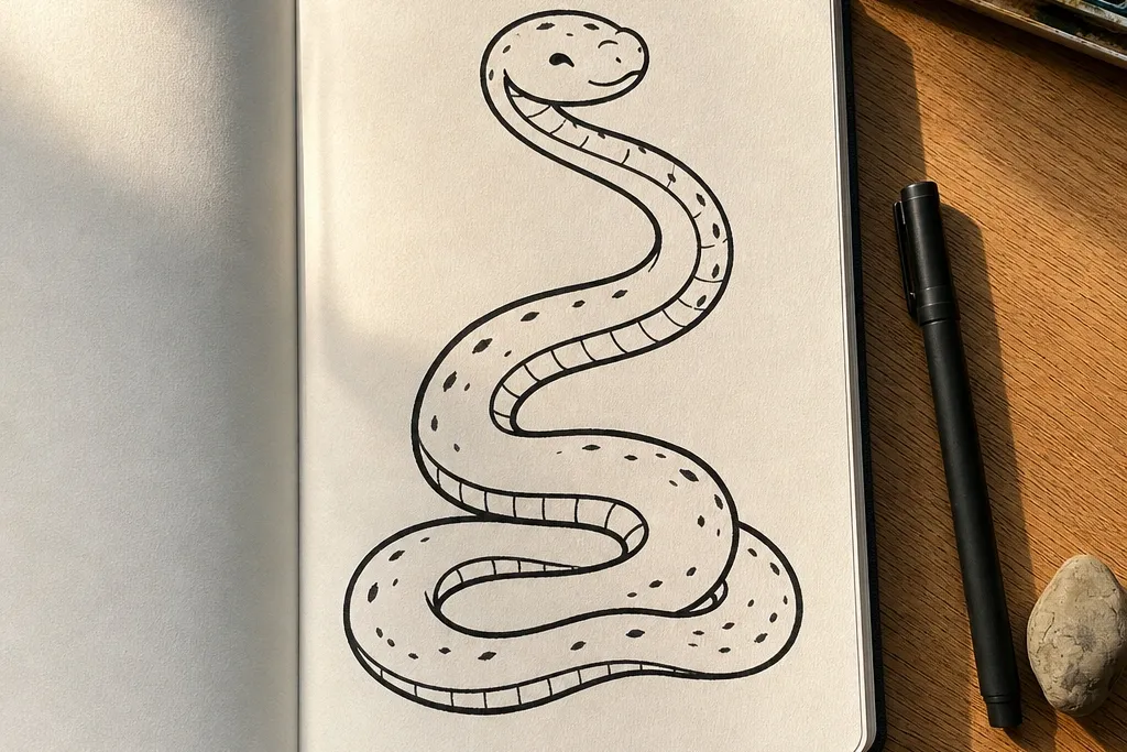 Cozy Easy Snake Drawing