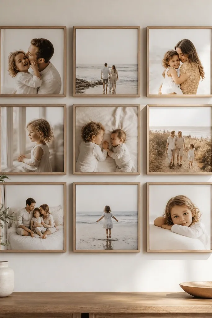 Cozy family photo collage ideas for your home